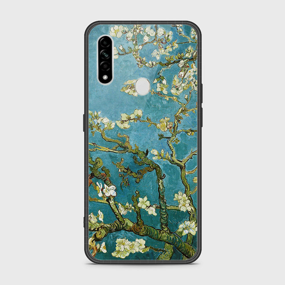 Oppo A31 Cover- Floral Series 2 - HQ Ultra Shine Premium Infinity Glass Soft Silicon Borders Case