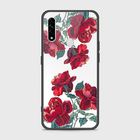 Oppo A31 Cover- Floral Series 2 - HQ Ultra Shine Premium Infinity Glass Soft Silicon Borders Case