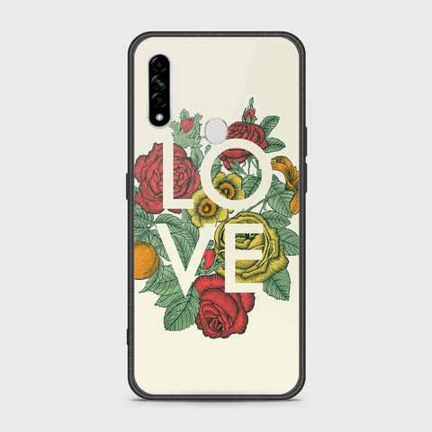 Oppo A31 Cover- Floral Series 2 - HQ Ultra Shine Premium Infinity Glass Soft Silicon Borders Case