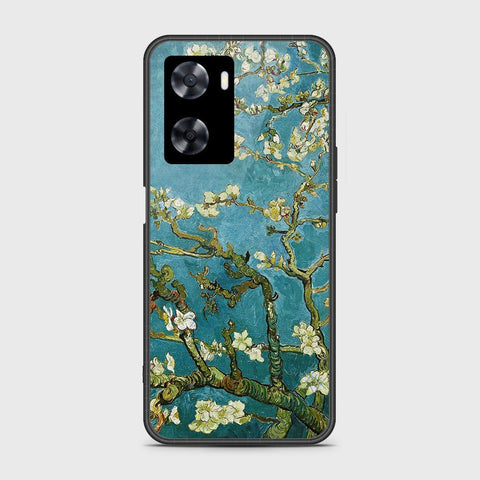 Oppo A57 4G 2022 Cover- Floral Series 2 - HQ Ultra Shine Premium Infinity Glass Soft Silicon Borders Case