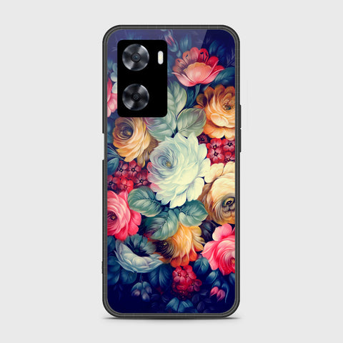 Oppo A77s Cover- Floral Series 2 - HQ Ultra Shine Premium Infinity Glass Soft Silicon Borders Case