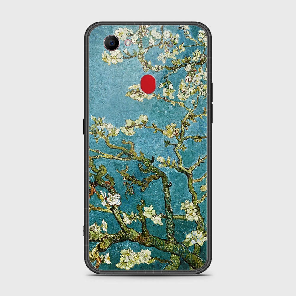 Oppo F7 Cover- Floral Series 2 - HQ Ultra Shine Premium Infinity Glass Soft Silicon Borders Case