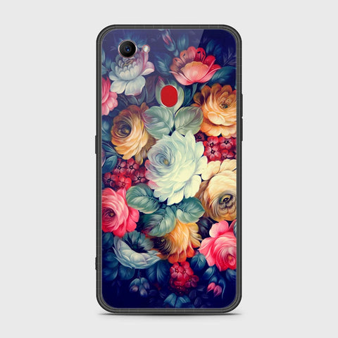 Oppo F7 Cover- Floral Series 2 - HQ Ultra Shine Premium Infinity Glass Soft Silicon Borders Case