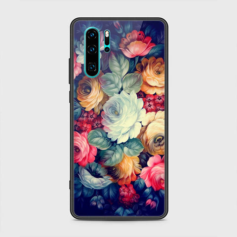 Huawei P30 Pro Cover - Floral Series 2 - HQ Ultra Shine Premium Infinity Glass Soft Silicon Borders Case