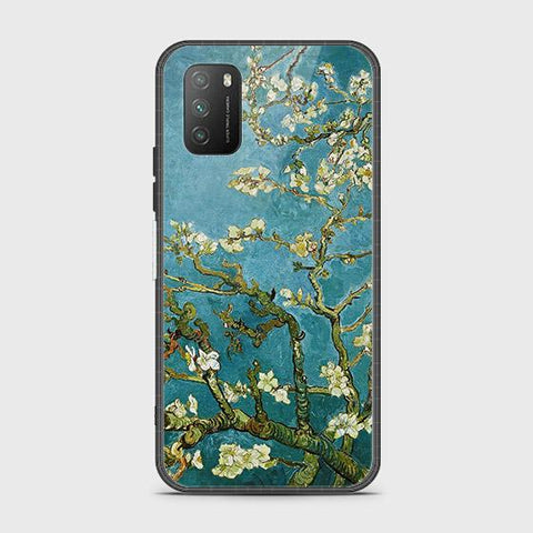 Xiaomi Redmi 9T Cover - Floral Series 2 - HQ Ultra Shine Premium Infinity Glass Soft Silicon Borders Case