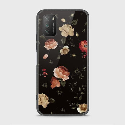 Xiaomi Redmi 9T Cover - Floral Series 2 - HQ Ultra Shine Premium Infinity Glass Soft Silicon Borders Case