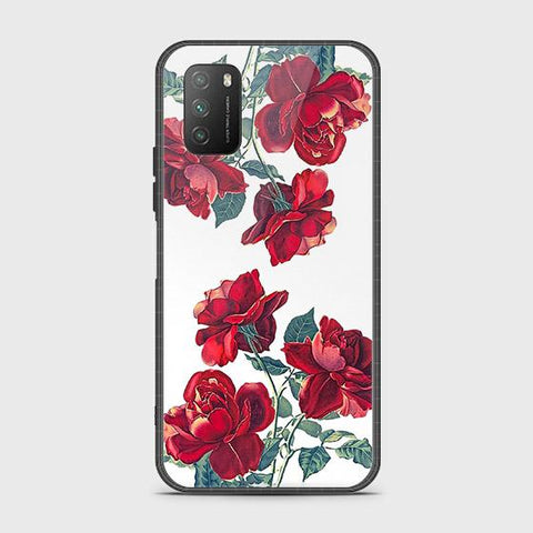 Xiaomi Redmi 9T Cover - Floral Series 2 - HQ Ultra Shine Premium Infinity Glass Soft Silicon Borders Case