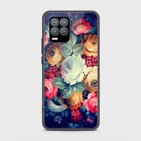 Realme 8 Cover - Floral Series 2 - HQ Ultra Shine Premium Infinity Glass Soft Silicon Borders Case