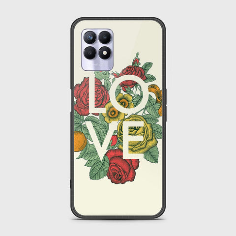 Realme 8i Cover - Floral Series 2 - HQ Ultra Shine Premium Infinity Glass Soft Silicon Borders Case