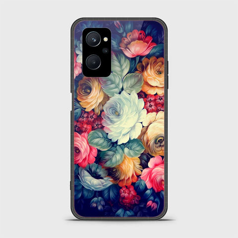 Realme 9i Cover - Floral Series 2 - HQ Ultra Shine Premium Infinity Glass Soft Silicon Borders Case