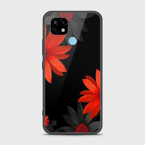 Realme C21 Cover- Floral Series 2 - HQ Ultra Shine Premium Infinity Glass Soft Silicon Borders Case