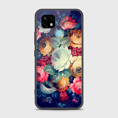 Realme C21 Cover- Floral Series 2 - HQ Ultra Shine Premium Infinity Glass Soft Silicon Borders Case