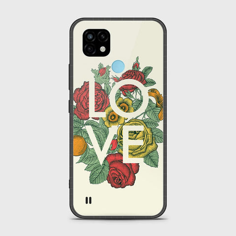 Realme C21 Cover- Floral Series 2 - HQ Ultra Shine Premium Infinity Glass Soft Silicon Borders Case