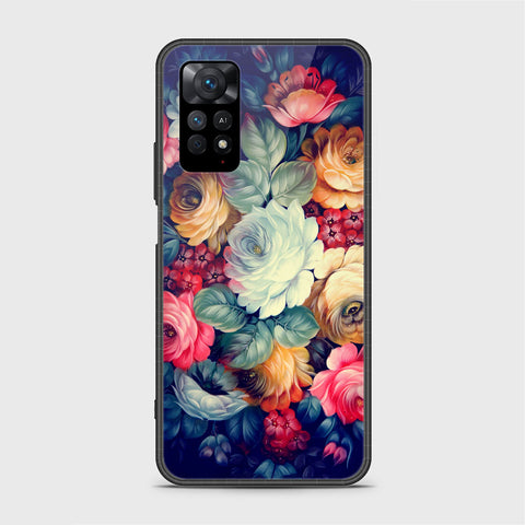 Xiaomi Redmi Note 11S Cover- Floral Series 2 - HQ Ultra Shine Premium Infinity Glass Soft Silicon Borders Case