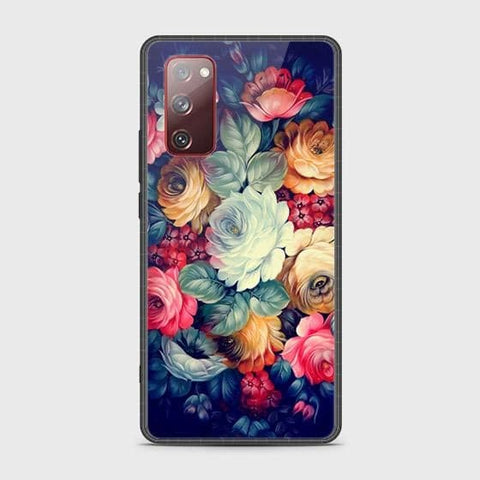 Samsung Galaxy S20 FE Cover - Floral Series 2 - HQ Ultra Shine Premium Infinity Glass Soft Silicon Borders Case