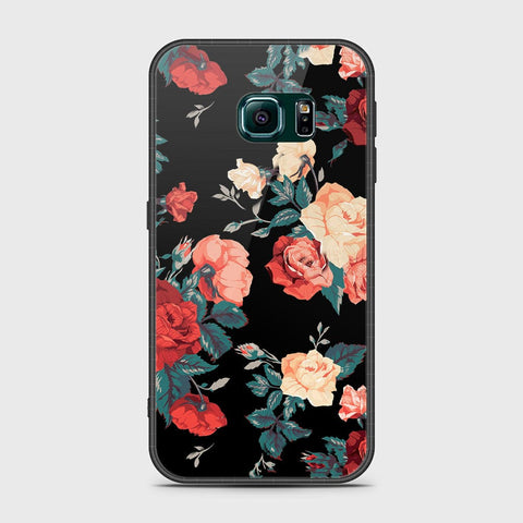 Samsung Galaxy S6 Edge Cover- Floral Series 2 - HQ Ultra Shine Premium Infinity Glass Soft Silicon Borders Case