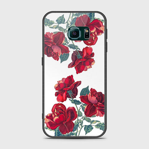 Samsung Galaxy S6 Edge Cover- Floral Series 2 - HQ Ultra Shine Premium Infinity Glass Soft Silicon Borders Case