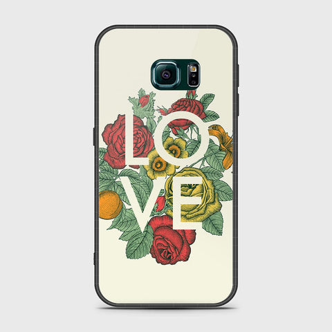 Samsung Galaxy S6 Edge Cover- Floral Series 2 - HQ Ultra Shine Premium Infinity Glass Soft Silicon Borders Case