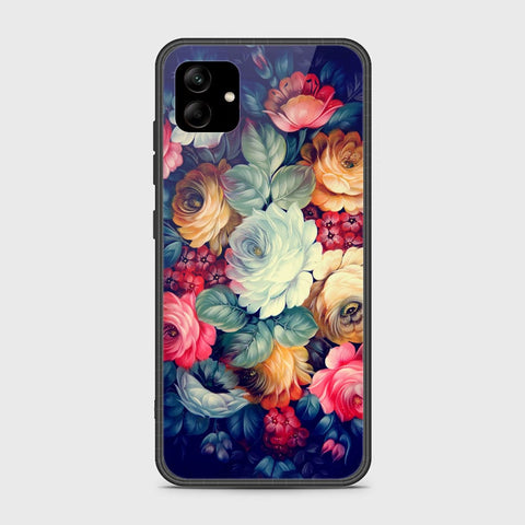 Samsung Galaxy A04e Cover - Floral Series 2 - HQ Ultra Shine Premium Infinity Glass Soft Silicon Borders Case