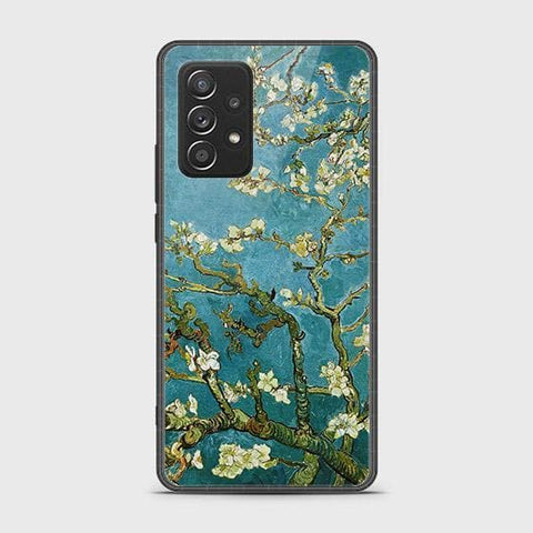 Samsung Galaxy A52 Cover - Floral Series 2 - D22 - HQ Ultra Shine Premium Infinity Glass Soft Silicon Borders Case ( Fast Delivery )