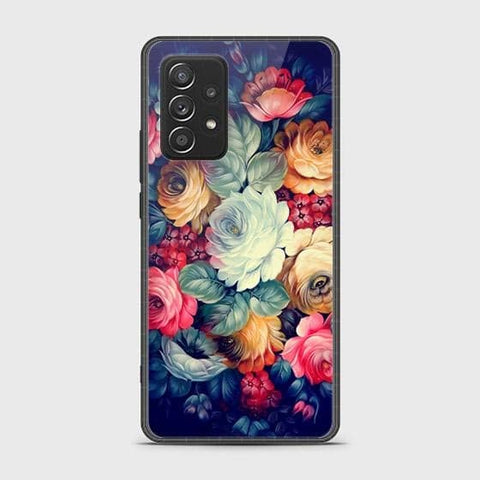 Samsung Galaxy A52 Cover - Floral Series 2 - HQ Ultra Shine Premium Infinity Glass Soft Silicon Borders Case