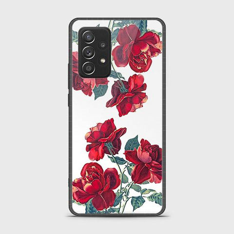 Samsung Galaxy A52 Cover - Floral Series 2 - HQ Ultra Shine Premium Infinity Glass Soft Silicon Borders Case