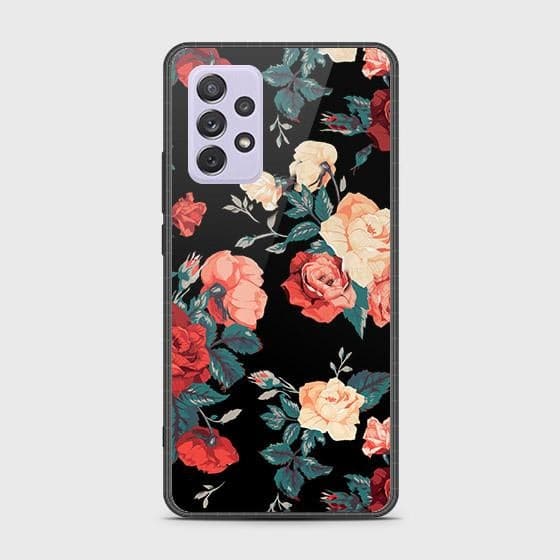 Samsung Galaxy A72 Cover - Floral Series 2 - HQ Ultra Shine Premium Infinity Glass Soft Silicon Borders Case