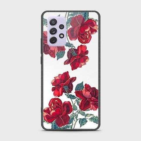 Samsung Galaxy A72 Cover - Floral Series 2 - HQ Ultra Shine Premium Infinity Glass Soft Silicon Borders Case