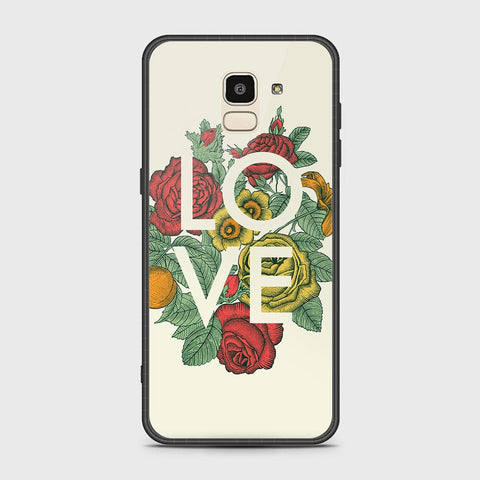 Samsung Galaxy J6 2018 Cover - Floral Series 2 - HQ Ultra Shine Premium Infinity Glass Soft Silicon Borders Case