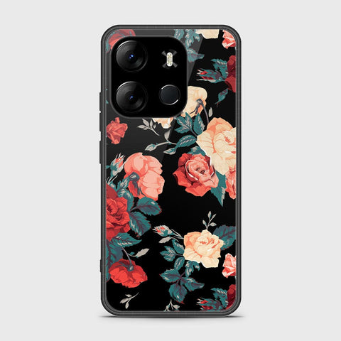 Infinix Smart 7 HD Cover- Floral Series 2 - HQ Ultra Shine Premium Infinity Glass Soft Silicon Borders Case