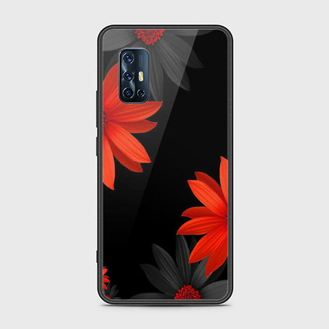 Vivo V17 Cover- Floral Series 2 - HQ Ultra Shine Premium Infinity Glass Soft Silicon Borders Case