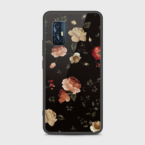 Vivo V17 Cover- Floral Series 2 - HQ Ultra Shine Premium Infinity Glass Soft Silicon Borders Case