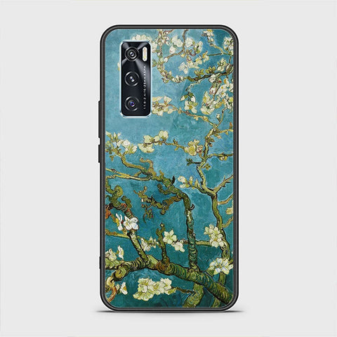 Vivo V20 SE Cover - Floral Series 2 - HQ Ultra Shine Premium Infinity Glass Soft Silicon Borders Case