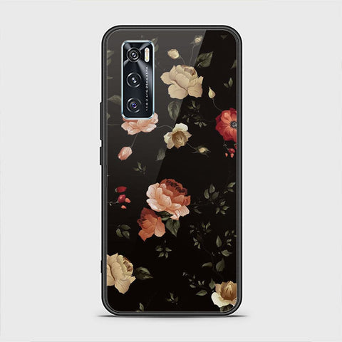 Vivo V20 SE Cover - Floral Series 2 - HQ Ultra Shine Premium Infinity Glass Soft Silicon Borders Case