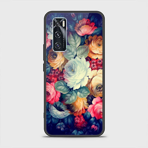 Vivo V20 SE Cover - Floral Series 2 - HQ Ultra Shine Premium Infinity Glass Soft Silicon Borders Case