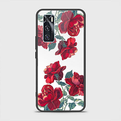 Vivo V20 SE Cover - Floral Series 2 - HQ Ultra Shine Premium Infinity Glass Soft Silicon Borders Case