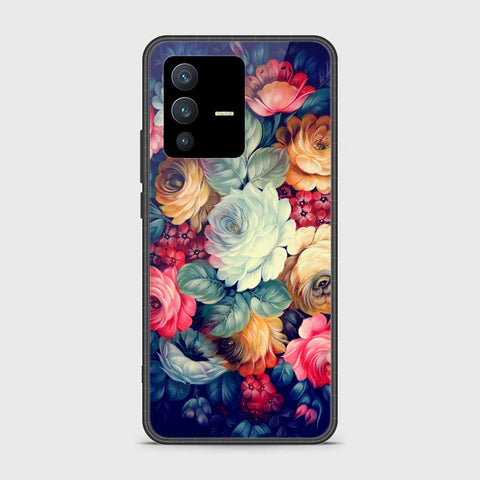 Vivo S12 Cover - Floral Series 2 - HQ Ultra Shine Premium Infinity Glass Soft Silicon Borders Case