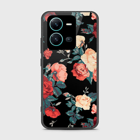 Vivo V25e Cover- Floral Series 2 - HQ Ultra Shine Premium Infinity Glass Soft Silicon Borders Case