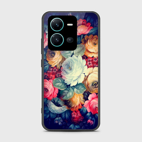 Vivo V25e Cover- Floral Series 2 - HQ Ultra Shine Premium Infinity Glass Soft Silicon Borders Case