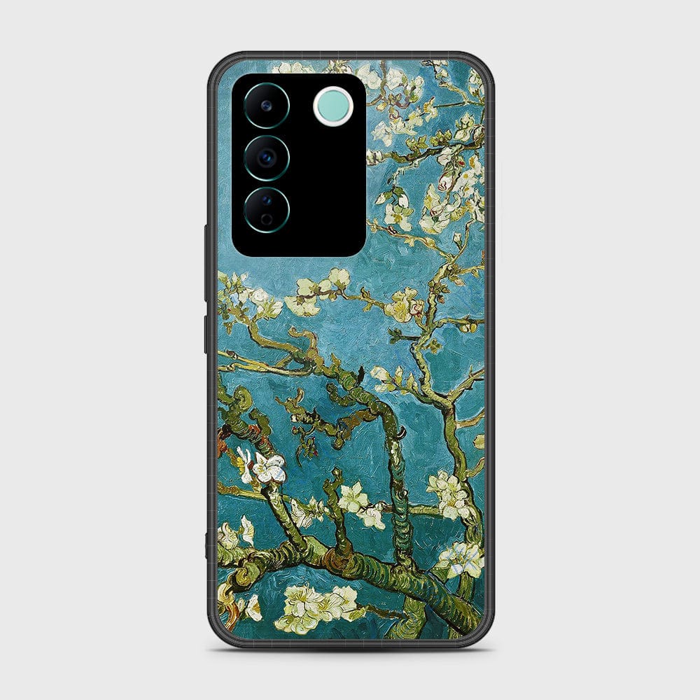 Vivo V27e Cover- Floral Series 2 - HQ Ultra Shine Premium Infinity Glass Soft Silicon Borders Case (Fast Delivery) (H)