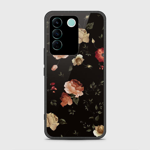 Vivo V27e Cover- Floral Series 2 - HQ Ultra Shine Premium Infinity Glass Soft Silicon Borders Case