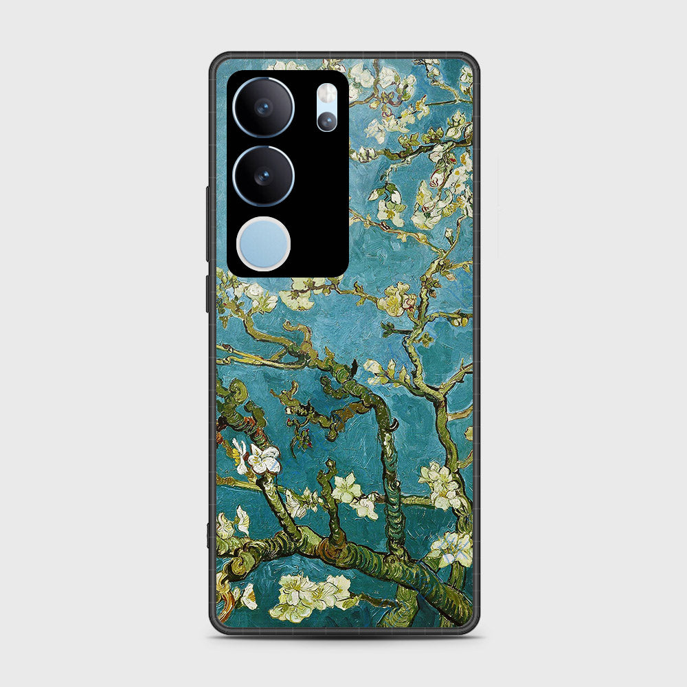 Vivo V29 Cover- Floral Series 2 - HQ Ultra Shine Premium Infinity Glass Soft Silicon Borders Case