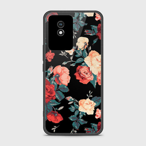 Vivo Y02A Cover- Floral Series 2 - HQ Ultra Shine Premium Infinity Glass Soft Silicon Borders Case