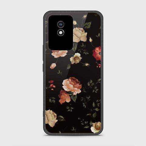 Vivo Y02A Cover- Floral Series 2 - HQ Ultra Shine Premium Infinity Glass Soft Silicon Borders Case