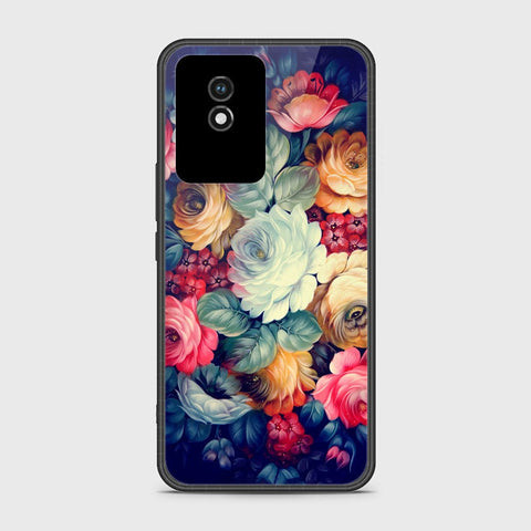 Vivo Y02A Cover- Floral Series 2 - HQ Ultra Shine Premium Infinity Glass Soft Silicon Borders Case