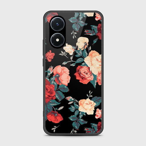 Vivo Y02s Cover- Floral Series 2 - HQ Ultra Shine Premium Infinity Glass Soft Silicon Borders Case