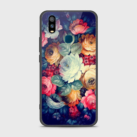 Vivo Y11 2019 Cover- Floral Series 2 - HQ Ultra Shine Premium Infinity Glass Soft Silicon Borders Case