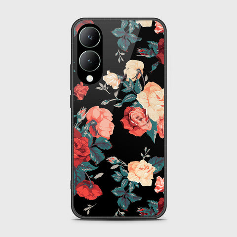 Vivo Y17s Cover- Floral Series 2 - HQ Ultra Shine Premium Infinity Glass Soft Silicon Borders Case