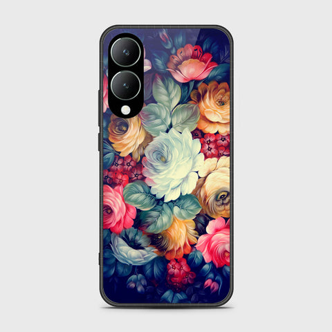 Vivo Y17s Cover- Floral Series 2 - HQ Ultra Shine Premium Infinity Glass Soft Silicon Borders Case