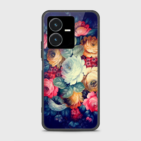 Vivo Y22s Cover- Floral Series 2 - HQ Ultra Shine Premium Infinity Glass Soft Silicon Borders Case